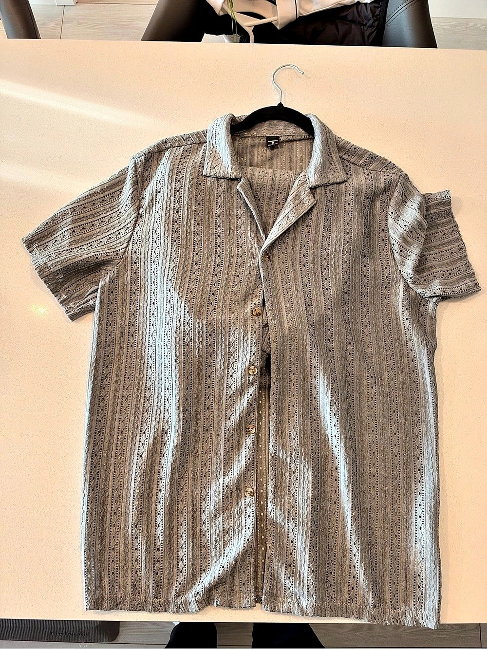Men's Textured shirt and shorts set